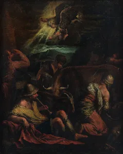 Annunciation To The Shepherds Drucke: The Annunciation to the Shepherds. Creator: Unknown