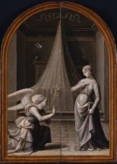 Die Ankündigung des Herrn. (Dreifachwerk in umgekehrter Reihenfolge), 1500. Künstler: Albertinelli, Mariotto (1474 - 1515)