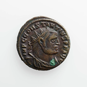 Ancient Roman Emperor Portraits Drucke: Antoninianus of Constantinus I, A.D. 305-306. Creator: Unknown