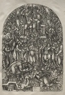 Die Apokalypse: Eine unzählige Menge steht vor dem Thron, 1546-1556