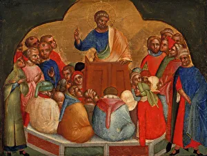 Christian Theology Images Drucke: Apostle Peter Preaching (Predella Panel), ca 1370. Creator: Veneziano