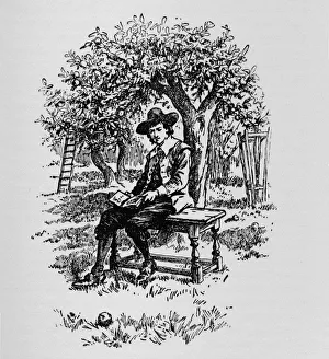 Sir Isaac Newton Drucke: Why an apple falls, c1918