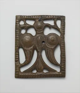 Metropolitan Museum Of Art Artifacts Drucke: AppliquePlaque with a Standing Eagle, Iran, 12th century. Creator: Unknown