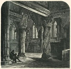 Der Lehrlingspfeiler in der Roslin-Kapelle, um 1870.