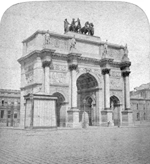 Black And White Monochrome Image Drucke: Arc de Triomphe du Carrousel, Paris, late 19th century. Artist: Albert Hautecoeur