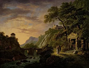 Bildnis eines arabischen Landschafts mit Sonnenuntergang, 1792-1809. Künstler: Daniel Dupré