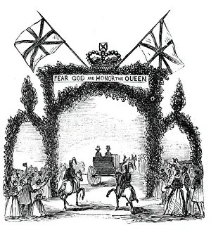 Union Jack Flag Images Drucke: Arch at Broughton, 1844. Creator: Unknown