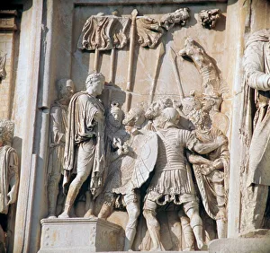 Arch Of Constantine Drucke: Detail from the arch of Constantine, 3rd century
