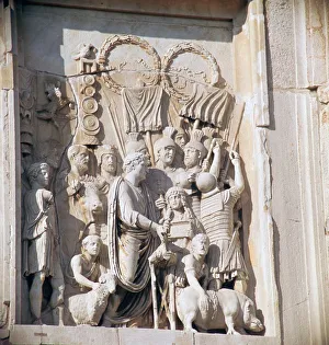 Ein Detail aus dem Arch von Konstantin, dritter Jahrhundert