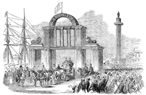 Prince Albert Of Saxe Coburg Gotha Drucke: Arch in Whitefriars at the Wilberforce Column, Hull, 1854. Creator: Unknown