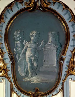Allegorical Oil Paintings Drucke: Two architects, between 1735 and 1745. Creator: Unknown