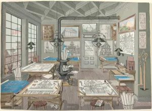 Bauarchitekten-Atelier, 1884, 1935/1942. Ersteller: Perkins Harnly