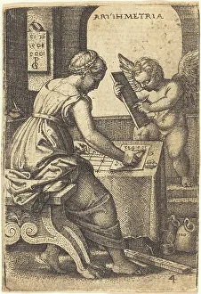 Putti In Art History Drucke: Arithmetic. Creator: Georg Pencz