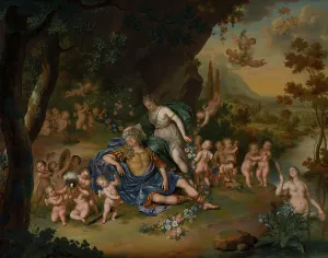 Early Modern European Art Drucke: Armida Binding the Sleeping Rinaldo with Flowers, c1680-1740. Creator: Willem van Mieris
