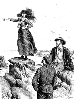 Victorian Fashion Clothing Drucke: Armorel climbed lightly up the carn and stood upon the highest boulder!