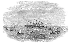 Isambard Kingdom Brunel Designs Drucke: The Arrival of the Great Eastern at New York - from a sketch taken on the Jersey side by E