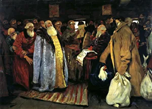 Motherly Love Painting Drucke: Arrival of a voivode, 1907