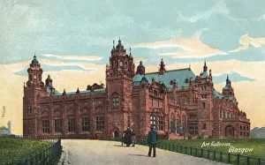 Glasgow City Centre Landmarks Drucke: Art Galleries, Glasgow, c1904