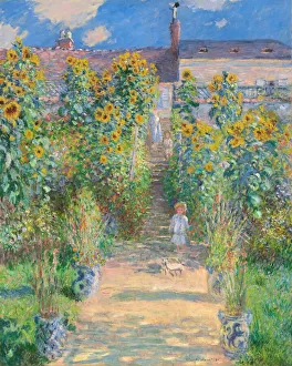 Drucke von Der Künstlergarten in Vetheuil, 1881 Claude Monet Drucke: Der Künstlergarten in Vetheuil, 1881. Schöpfer: Claude Monet