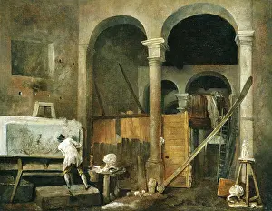Drucke von Das Künstleratelier, um 1760 Hubert Robert Drucke: Das Künstleratelier, um 1760. Schöpfer: Hubert Robert