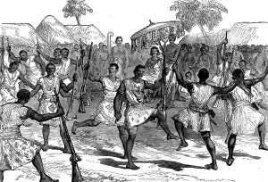 British Imperialism In Africa Drucke: Ashantee war-dance, 1873. Creator: Unknown