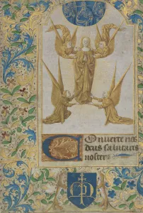 Assumption Of Mary Drucke: The Assumption of the Virgin; Leaf from a Book of Hours