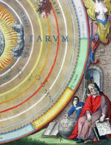Ein Astronom, Detail aus einem Planeten-Kartenbildnis von 1660 bis 1661. Künstler: Andreas Cellarius