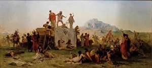 Academic Art Drucke: The Atellan Farce, Second Half of the 19th cen. Creator: Bertini, Giuseppe (1825-1898)