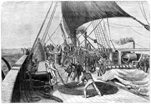 Isambard Kingdom Brunel Engineer Drucke: The Atlantic Telegraph Expedition: preparing for the final attempt to grapple the lost cable