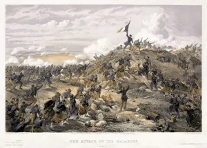 Angriff auf das Malakoff-Festunggelenk am 7. September 1855, 1855. Künstler: Simpson, William (1832-1898)
