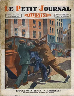 Le Petit Journal Illustre Cover Drucke: Another attack in Marseille!, 1929. Creator: Unknown