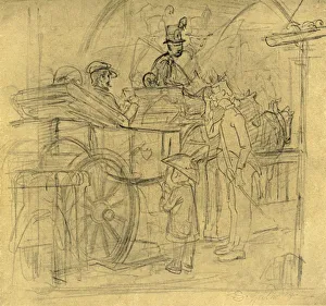 Victorian Era Transportation Drucke: Auf Reisen, mid-late 19th century, (c1924). Creator: Carl Spitzweg