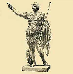 Ancient Roman Politics Drucke: Augustus, 1890. Creator: Unknown