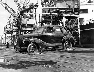 British Automobile Industry Drucke: Austin A40 Devon for export, Cardiff 1950. Creator: Unknown