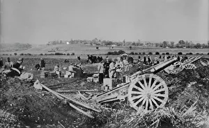 Austrian Military History Drucke: Austrian 15 cm. gun in action, between c1910 and c1915. Creator: Bain News Service