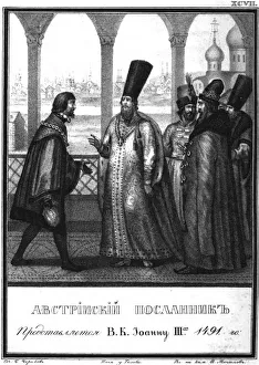 Der österreichische Gesandte wird dem Zar Iwan III vorgestellt. 1491 (Aus der illustrierten Karamzin), 1836. Künstler: Chorikow, Boriss Artemjewitsch (1802-1866)