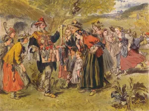 Autolycus singt im Wintermärchen Akt IV Szene III um 1875 Künstler: Sir John Gilbert