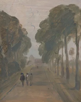 Gasse mit Figuren, um 1807 von unbekannter Hand gemalt