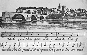 Avignon Bridge Drucke: Avignon. - St-Benezet Bridge, c1925