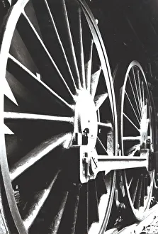 Vintage Steam Engines Drucke: Axle wheels of a steam train engine