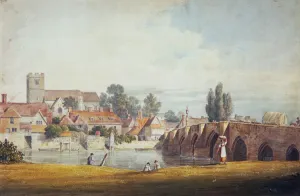 Drucke von Aylesford nahe Maidstone im Königreich Großbritannien aus dem 19. Jahrhundert Aquarellbilder Drucke: Aylesford nahe Maidstone im Königreich Kent aus dem 19. Jahrhundert; Maler