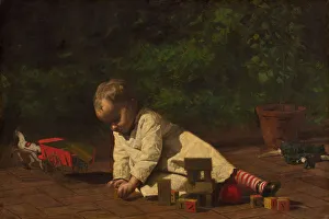 Drucke von Kind im Spielzimmer, 1876 Thomas Eakins Drucke: Kind im Spiel, 1876. Schöpfer: Thomas Eakins