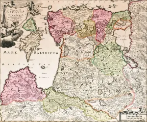 Die Ostsee (Von dem Baltikum ducatum der Liven und Kurland mit benachbarten Inseln Neuer geographischer Ausstellung), um 1720. Künstler: Homann, Johann Baptist (1663-1724)