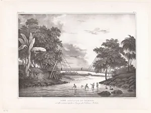 Rohrbachbrücke in Java von Henricus Leonardus van den Houten aus dem Jahr 1833