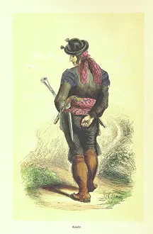 Spanish Traditional Clothing Drucke: Bandit, 1848. Creator: Clerman