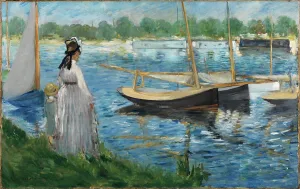 Drucke von Banken der Seine bei Argenteuil, 1874. Im Bestand des Courtauld-Instituts für Kunst, London Impressionistische Gemälde Drucke: Banken der Seine in Argenteuil, 1874. Schöpferin/Erfinder: Manet, Édouard (1832-1883)