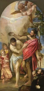 New Testament Bible Images Drucke: The Baptism of Christ, ca 1561