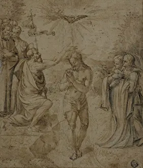 Italian Renaissance Sketches Drucke: Baptism of Christ, n.d. Creator: Unknown