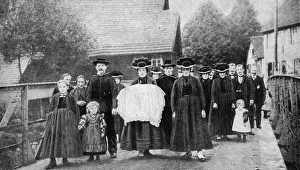 Peoples Of All Nations Book Drucke: A baptismal procession, Black Forest, Germany, 1922. Artist: Georg Haeckel