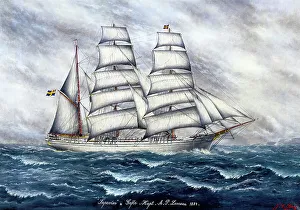 Vintage Sailing Vessel Drucke: Barque Superior, 1936. Creator: J.G. Berg